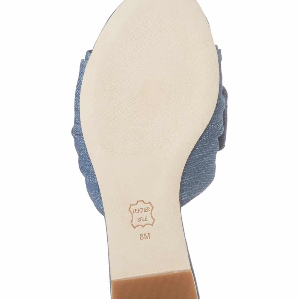 NIB TORY BURCH Annabelle Chambray Bow Slide Sandal - Picture 6 of 11
